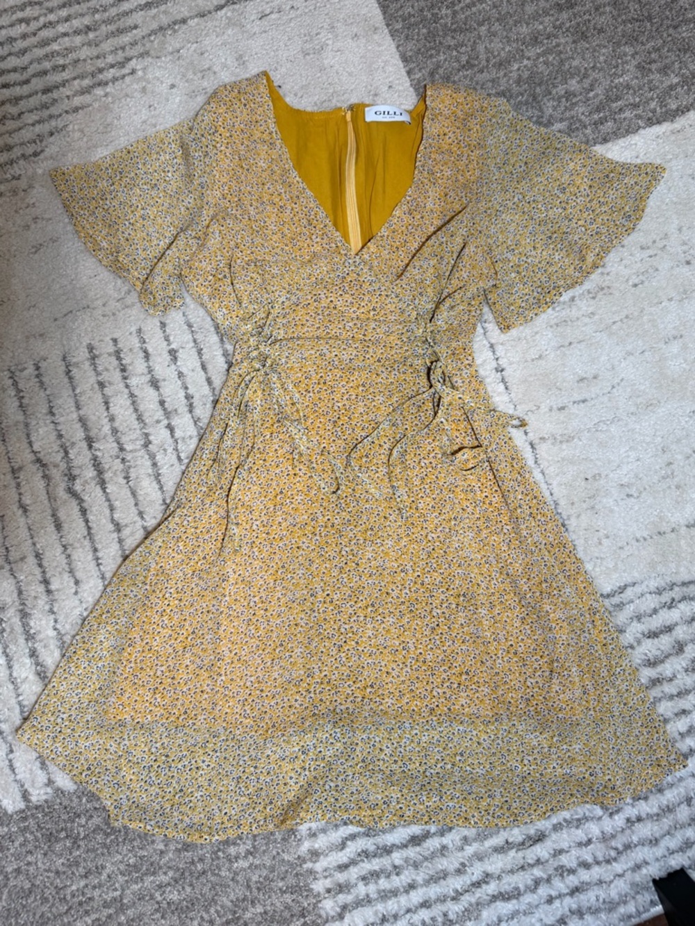 Vibrant Yellow Floral Corset Dress by Gilli